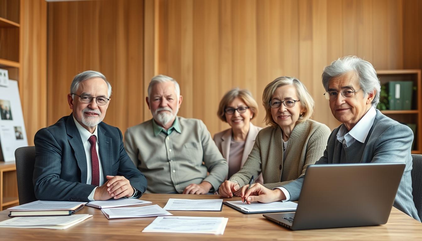 Family reviewing legal documents